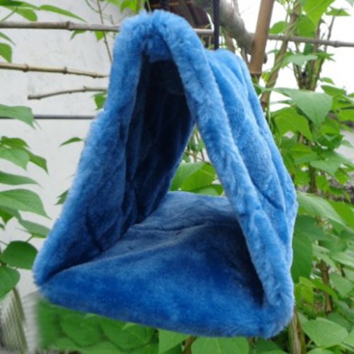 Vktech Plush Snuggle Bird Hammock Blue color adds cheerful nest vibe.