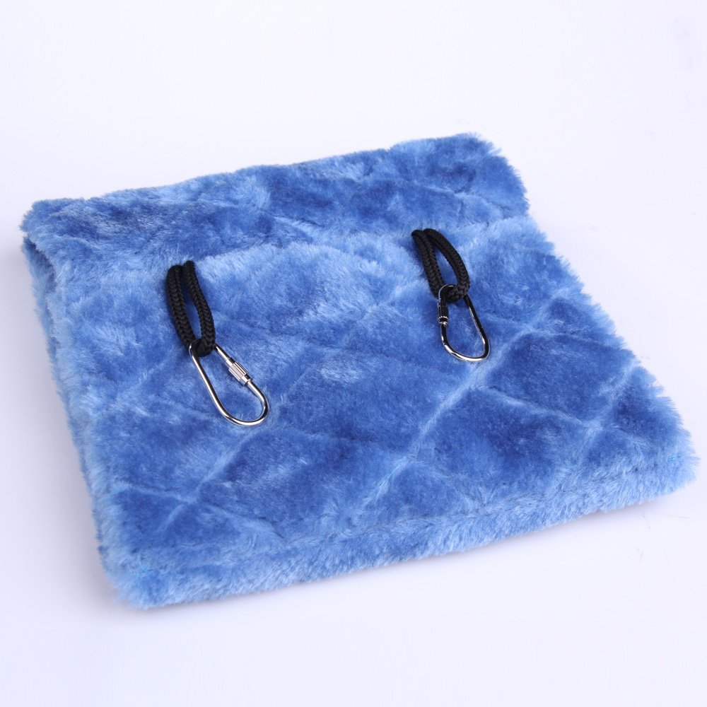 Vktech Plush Snuggle Bird Hammock Blue hanging setup for easy installation.