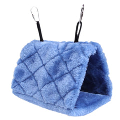 Vktech Plush Snuggle Bird Hammock Blue size M fits small parrots.
