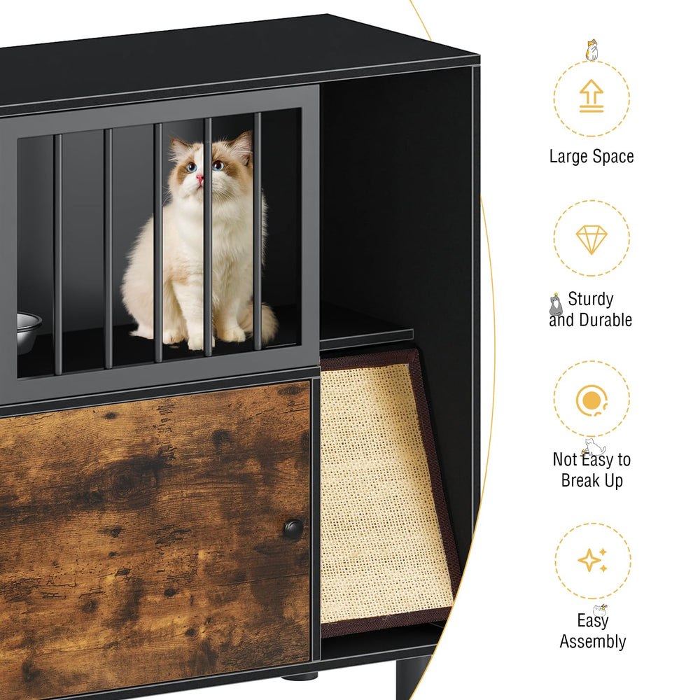 VKTO dog-proof design with grille door prevents dogs from accessing cat food