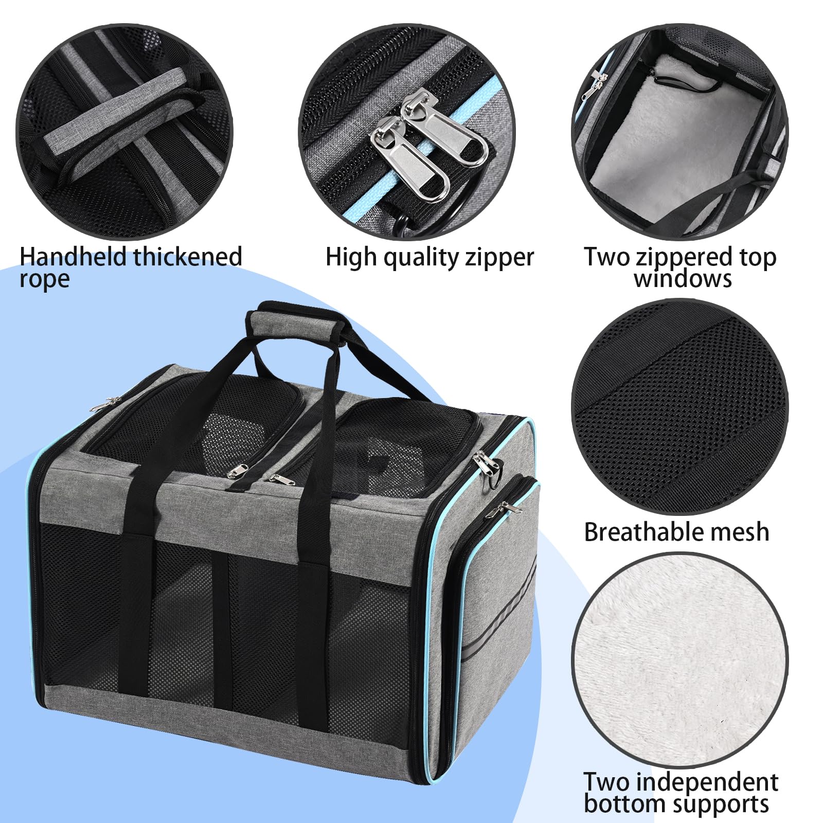 VKYSTAR plush bottom cushion offers cozy rest during transport.