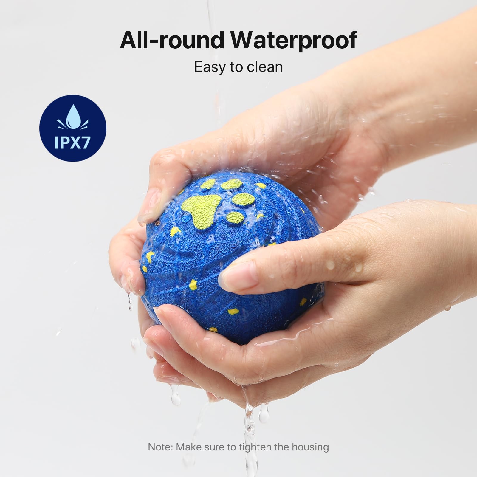 VNAKIO interactive dog ball Type-C charging emphasizes quick recharging between sessions.