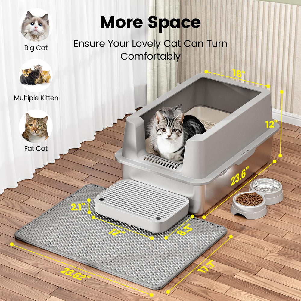 VNAKIO included wall-mounted litter scoop helps quick maintenance.