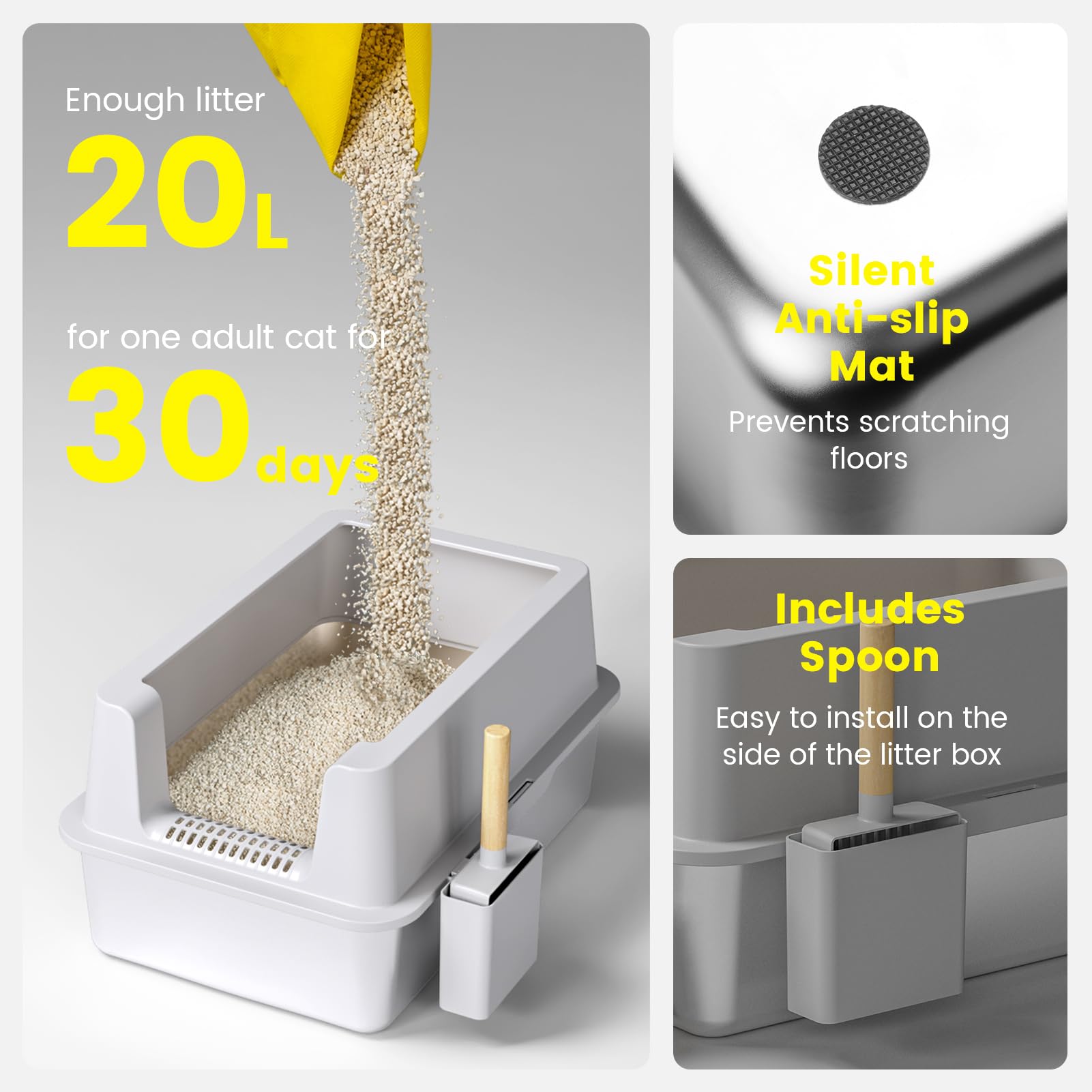 VNAKIO enclosed XL litter box provides roomy space for big felines and multi-cat homes.