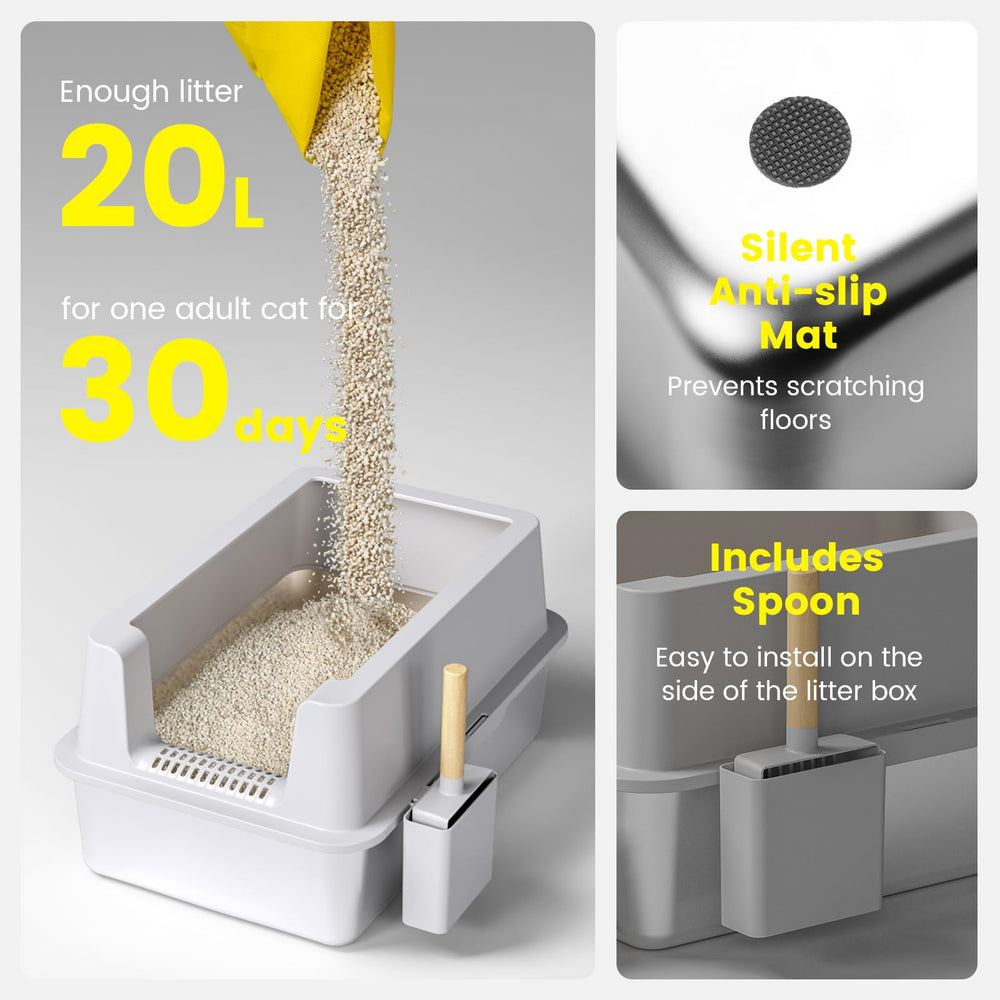 VNAKIO enclosed XL litter box provides roomy space for big felines and multi-cat homes.