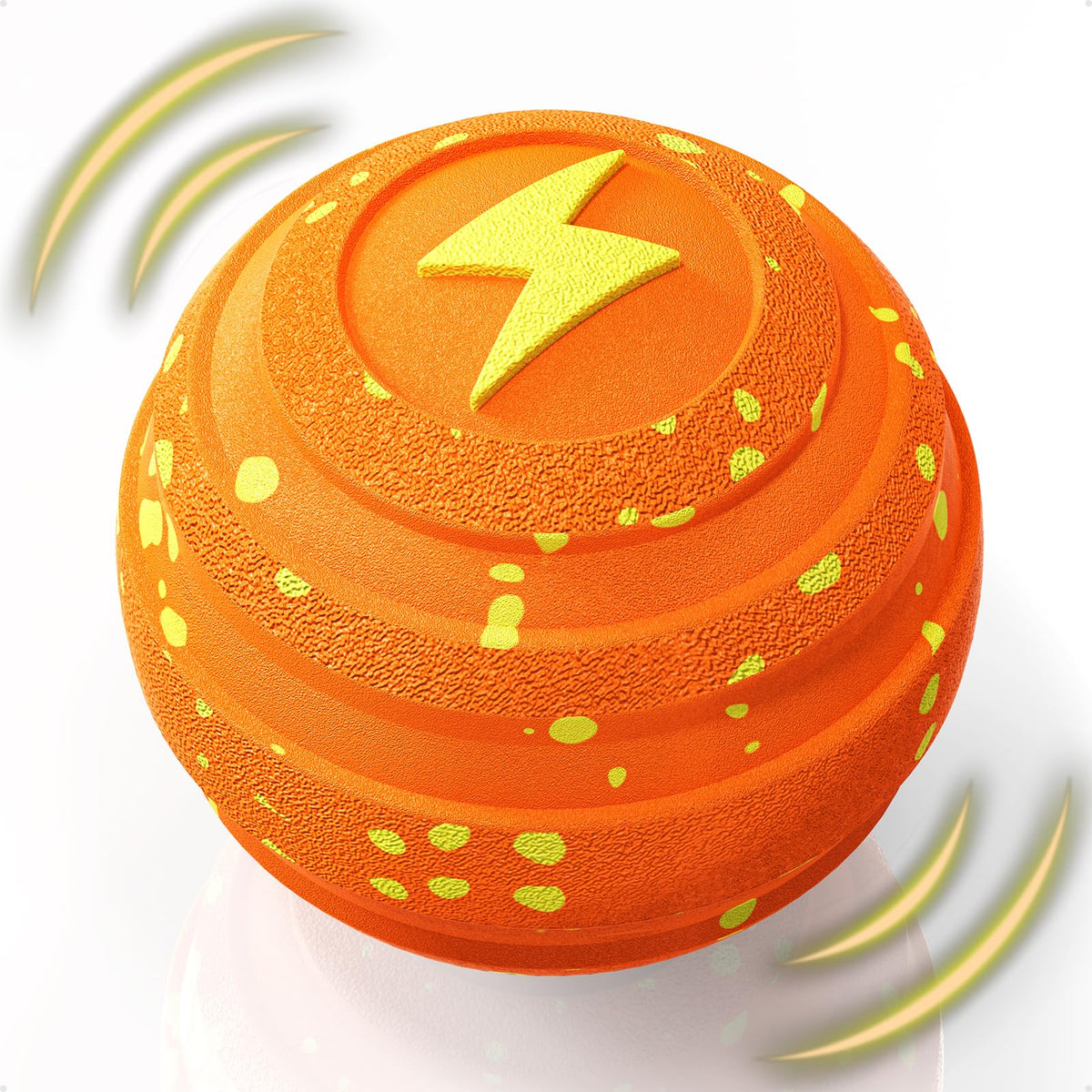 VNAKIO interactive dog ball front view highlights the durable E-TPU shell for lasting play.
