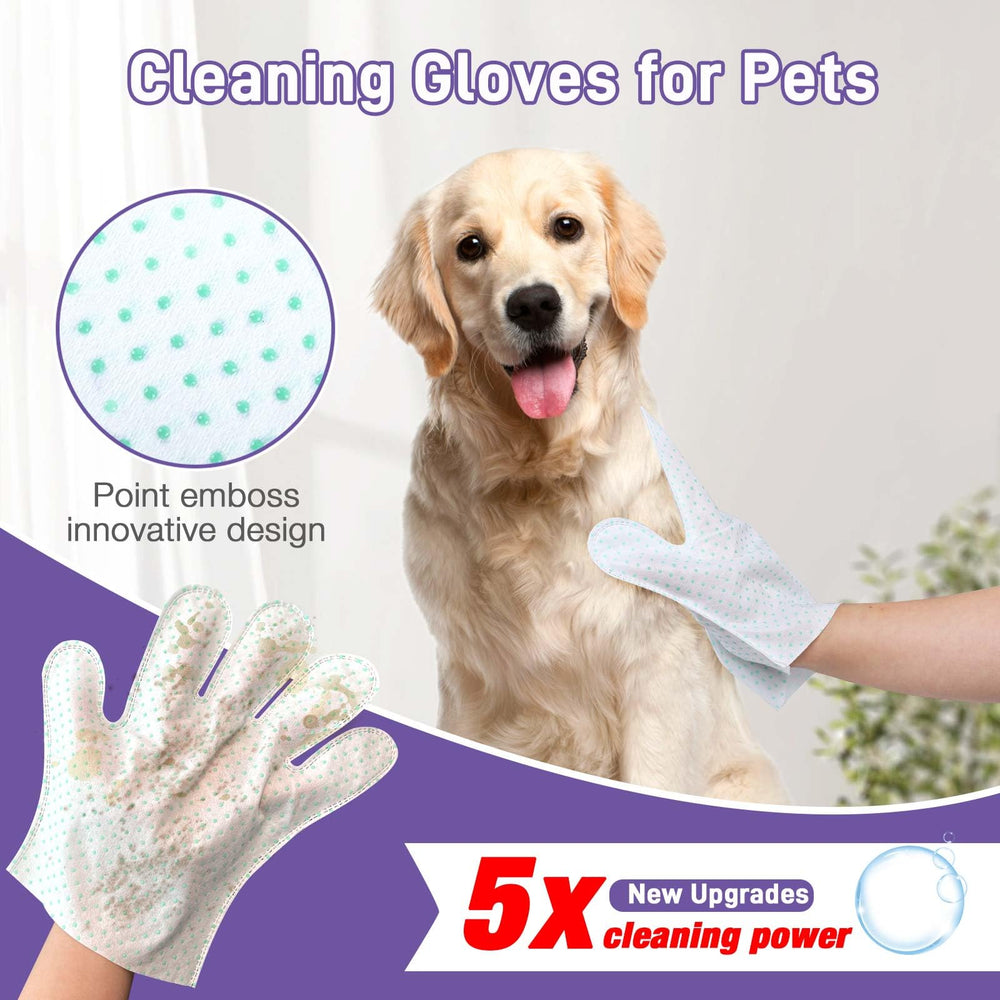 VoagLuk dog wipes two-sides cleaning shown on paws and fur.