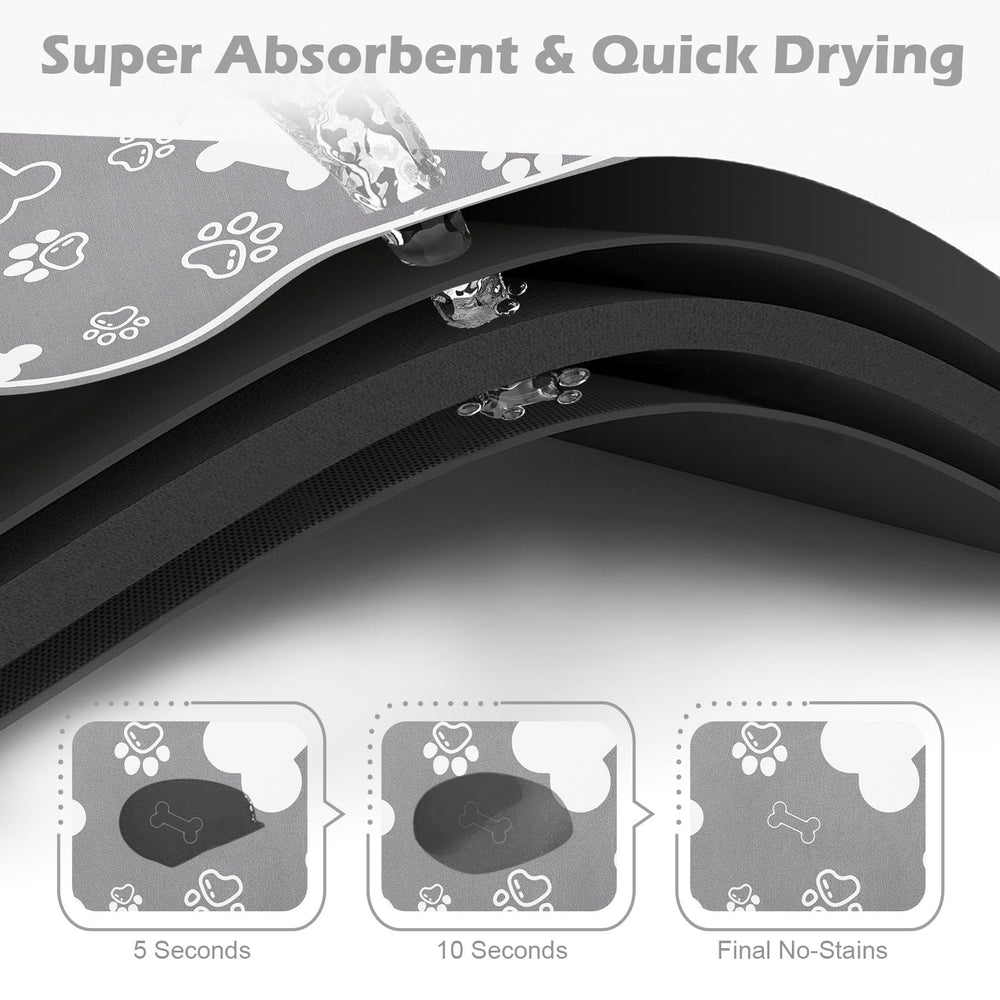 Voanos bone-shaped dog placemat grey supports mess-free mealtimes