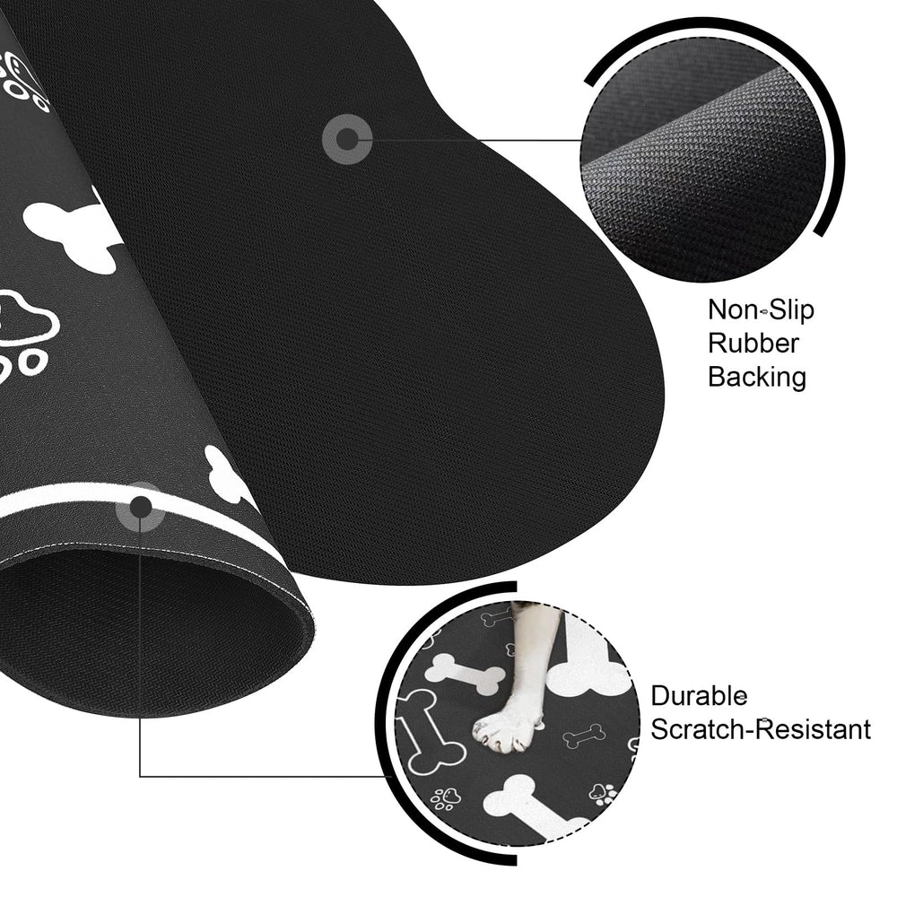 Voanos dog cat food mat absorbent surface soaks spills quickly, protecting floors.