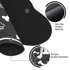 Voanos dog cat food mat absorbent surface soaks spills quickly, protecting floors.