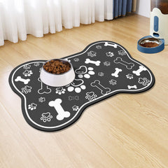 Voanos dog cat food mat bone-pattern keeps bowls steady and mess-free during meals.