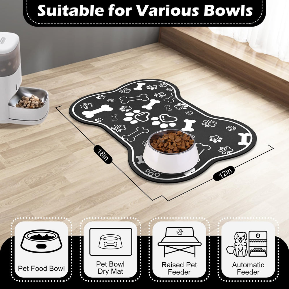 Voanos dog cat food mat for feeders suits bowls and dispensers alike.