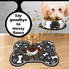 Voanos dog cat food mat no-stains design keeps areas clean after meals.