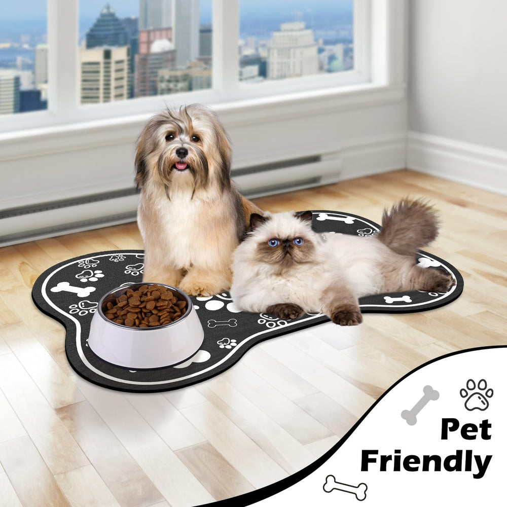 Voanos dog cat food mat room-saver keeps the feeding corner tidy.