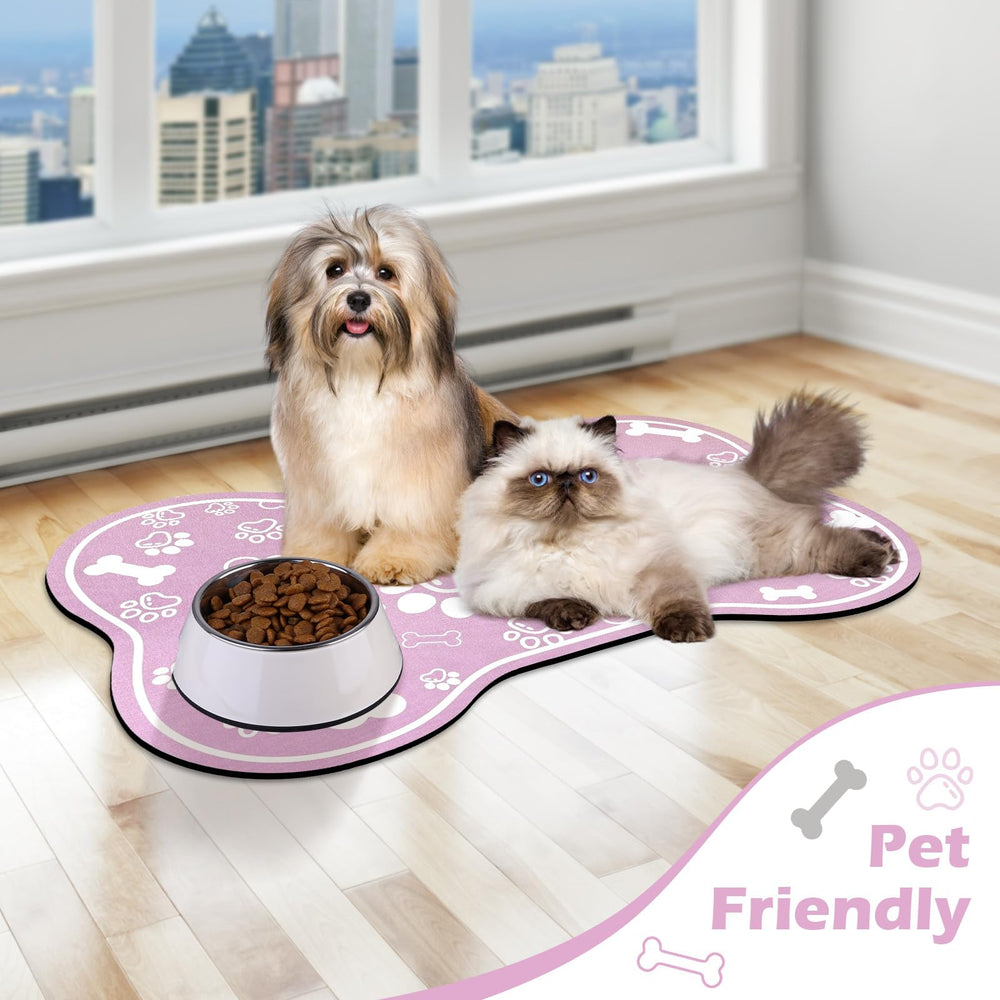 Voanos dog cat mat protects floors during spill-prone meals.