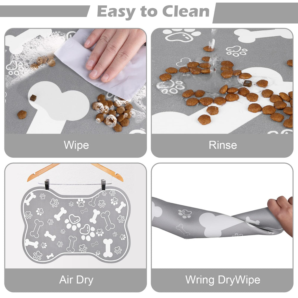 Voanos no-stains mat protects floors during feeding