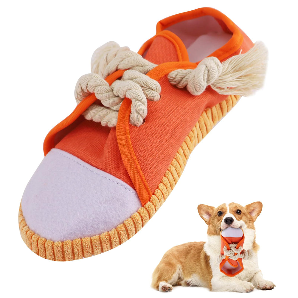 Vocheer dog chew toy orange squeaky for interactive play and teething relief