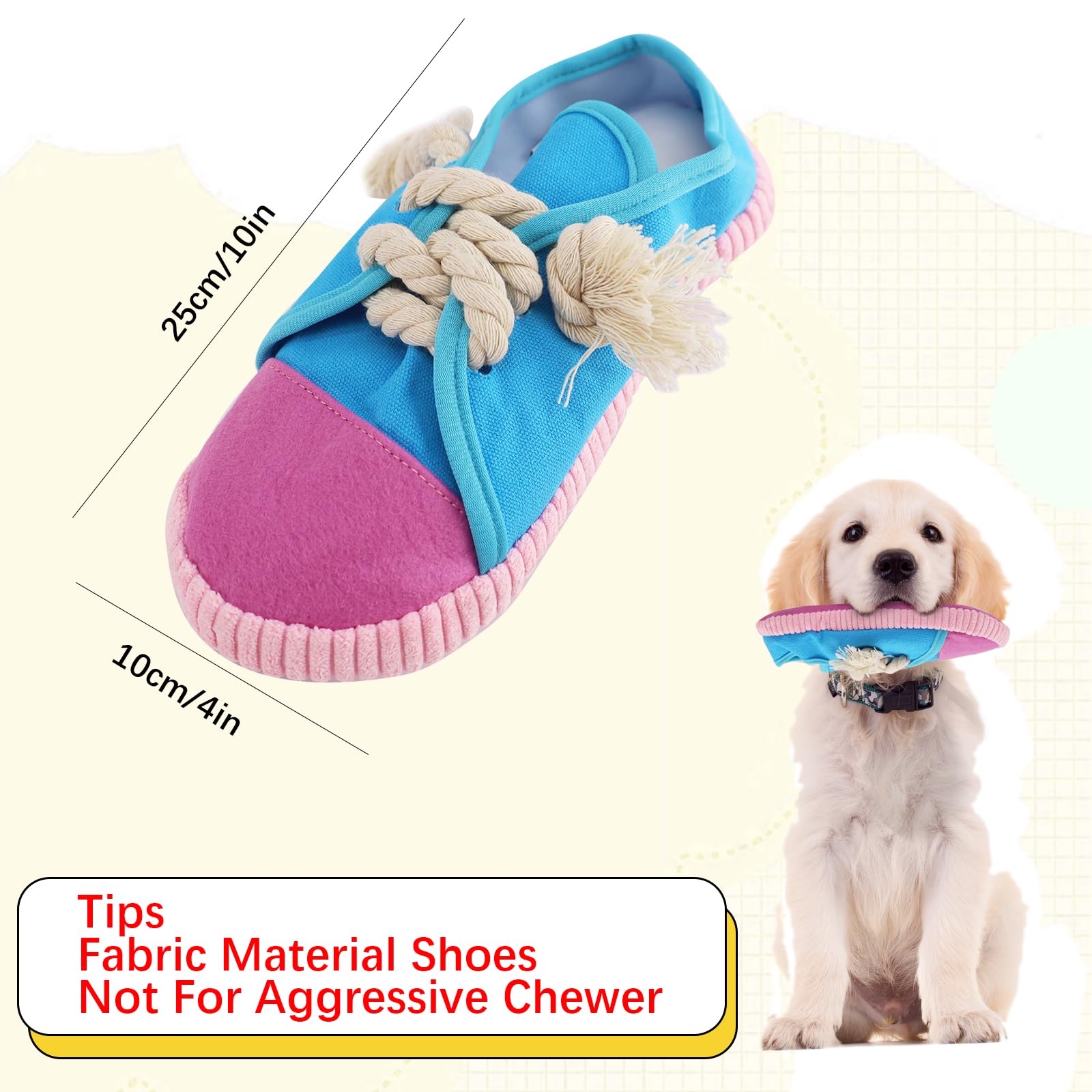 Vocheer squeaky shoe blue toy with soft texture for gentle teething