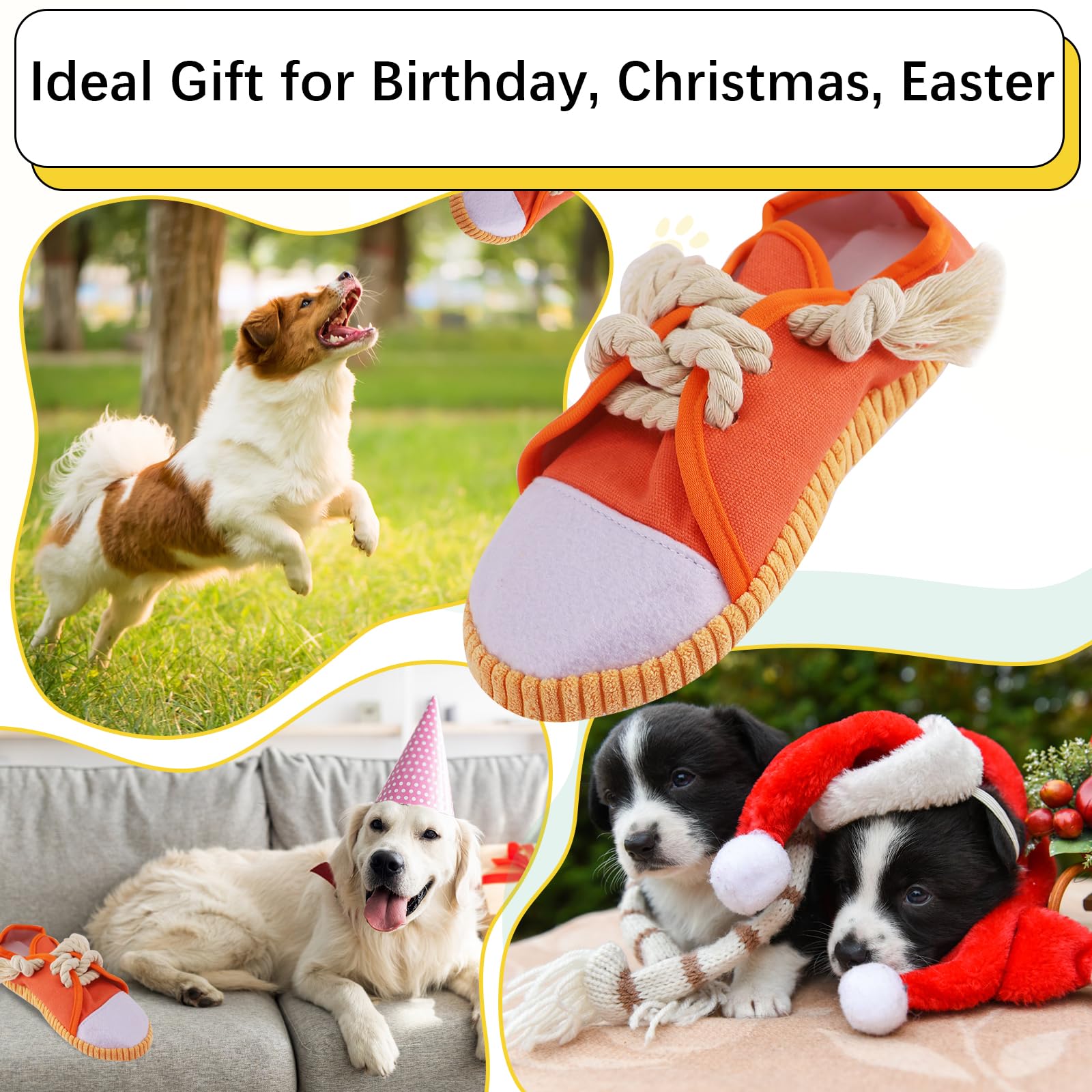 Vocheer machine-washable dog toy orange for easy cleanup after play