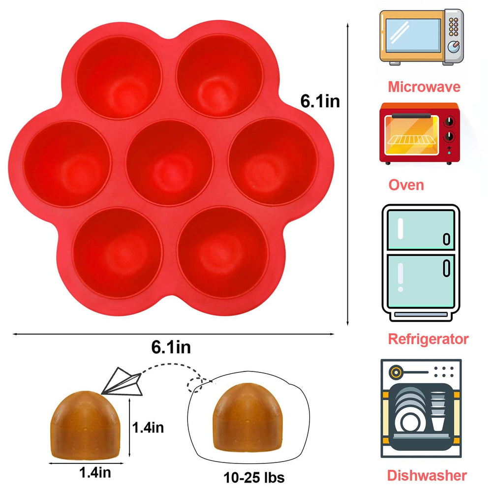 Vodolo seven-hole silicone dog treat mold enables quick batch flavors at home.