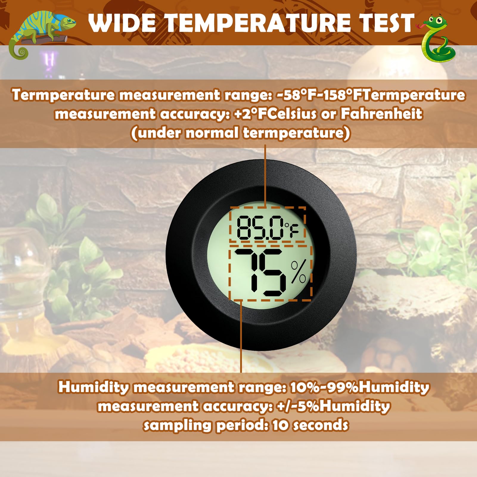 Vodolo two-pack humidity thermometers enables multi-zone terrarium monitoring