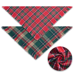 VOGUSON two-pack dog bandanas red plaid and green plaid offer versatile holiday looks.