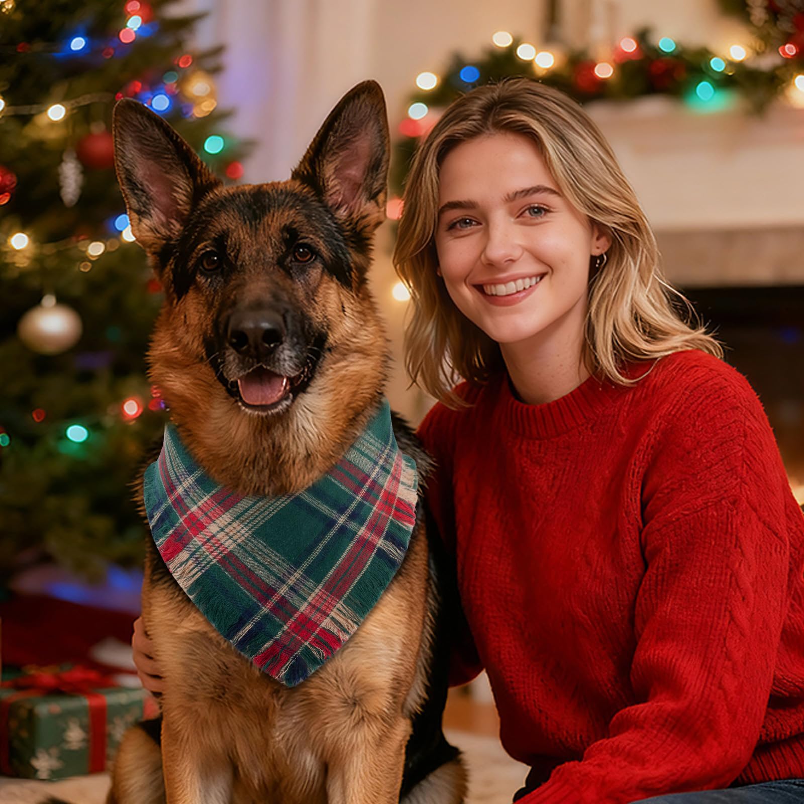 VOGUSON gift-ready dog scarf set for pet parents this Christmas.