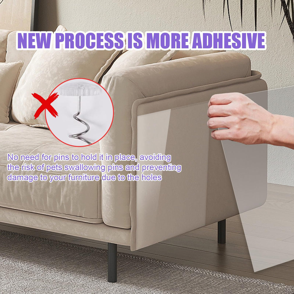 Voiluk cat scratch protector closeup reveals clear, durable PVC material