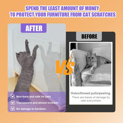 Voiluk cat scratch protector on sofa edge protects upholstery while staying discreet