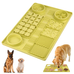 Vokolesd large green dog food mat with wide surface for multi-dog homes.