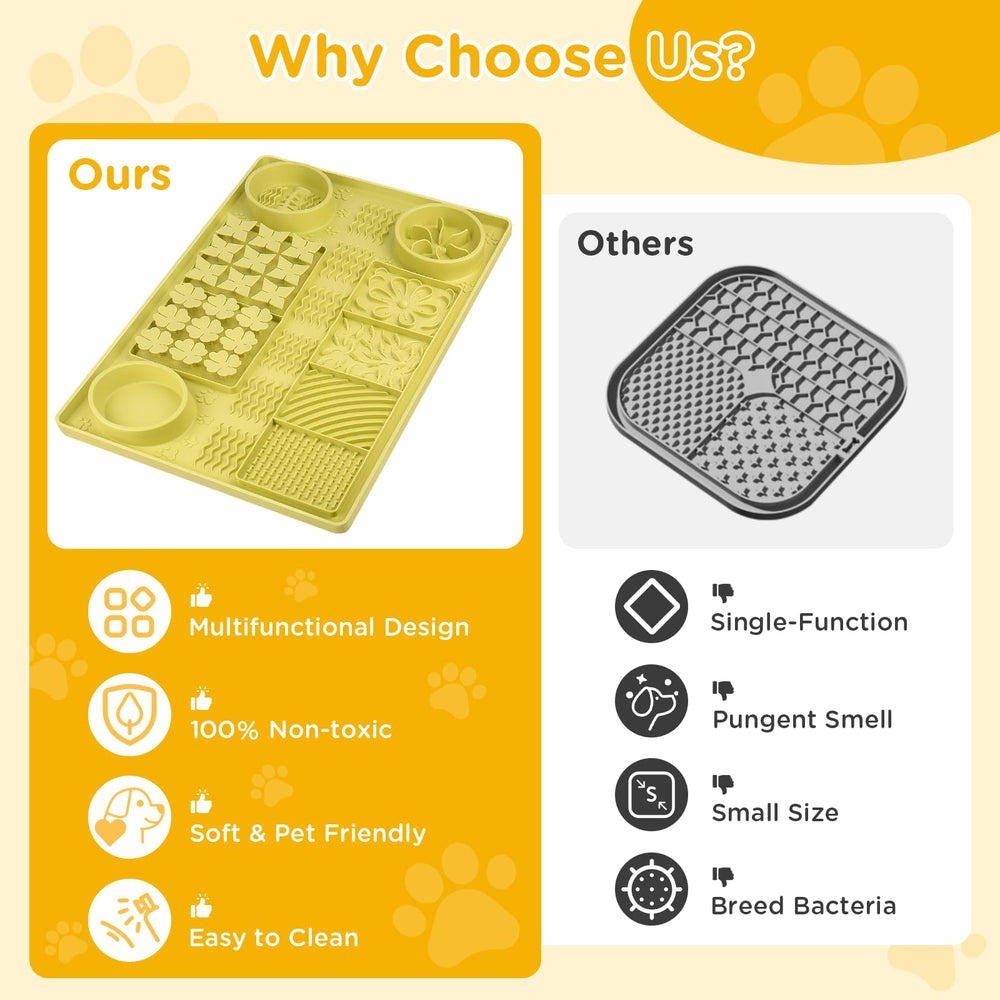 Vokolesd silicone lick mat close-up reveals durable, chew-safe surface.