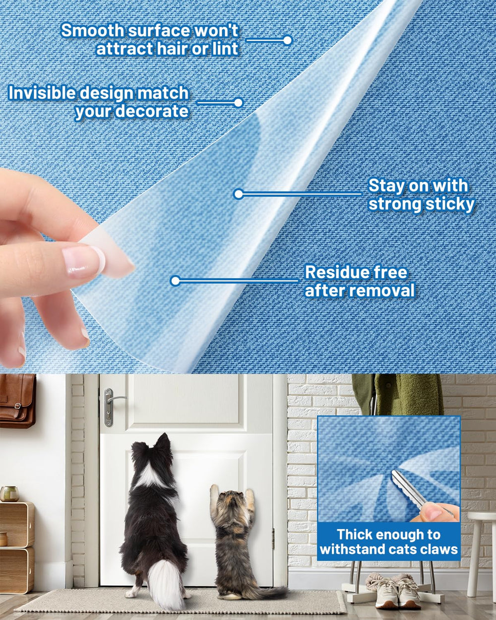 Vokvaktak transparent-design protector blends with furniture while guarding surfaces.