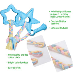 Volacopets puppy toys blue bone teether provides durable chew time