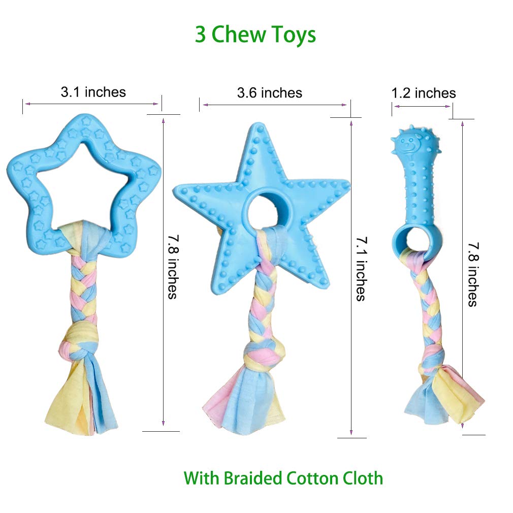 Volacopets puppy toys blue donut pillow supports comfy rest between sessions