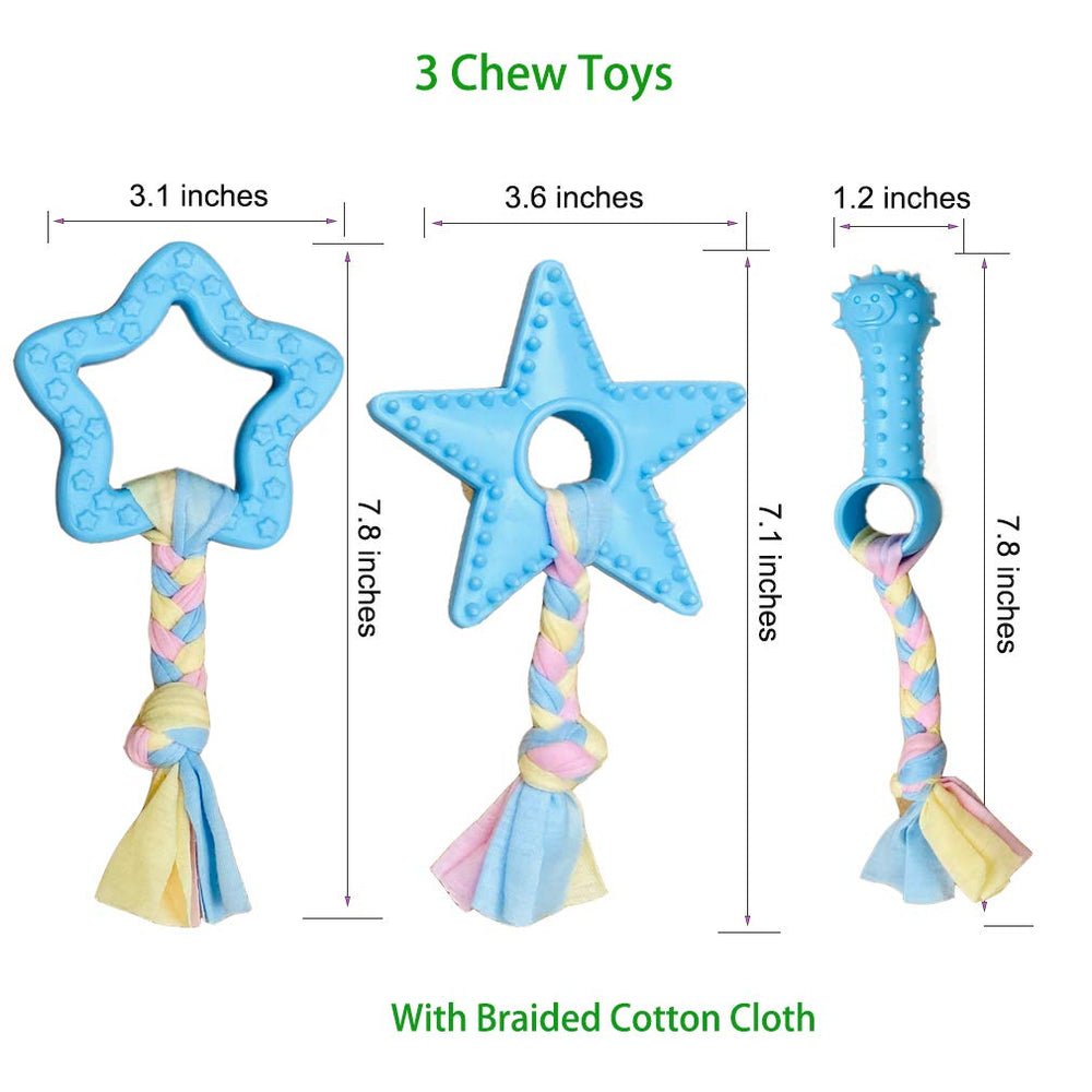 Volacopets puppy toys blue donut pillow supports comfy rest between sessions