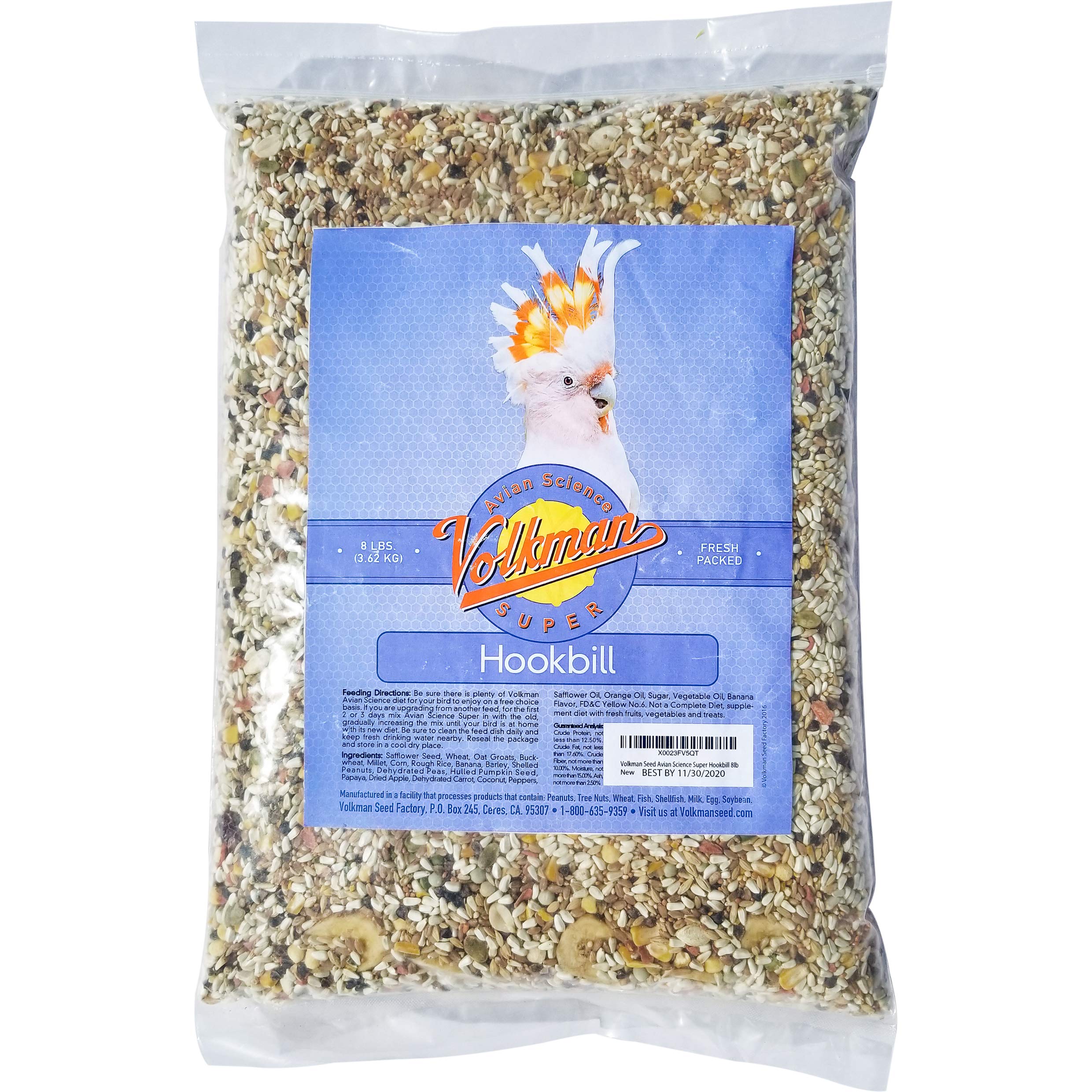 Volkman Seed Avian Science Hookbill bag—premium mix for balanced nutrition supporting vibrant plumage.
