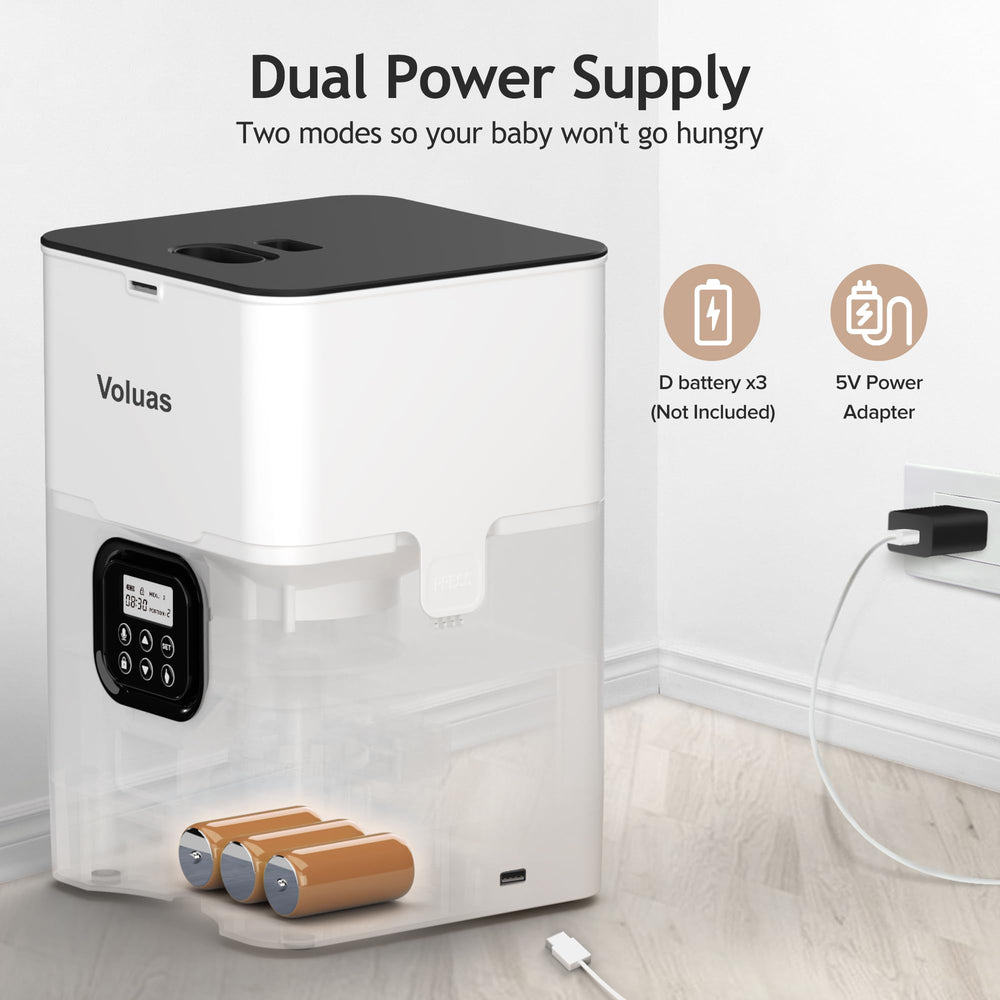 Voluas feeder battery-powered option supports feeding during outages