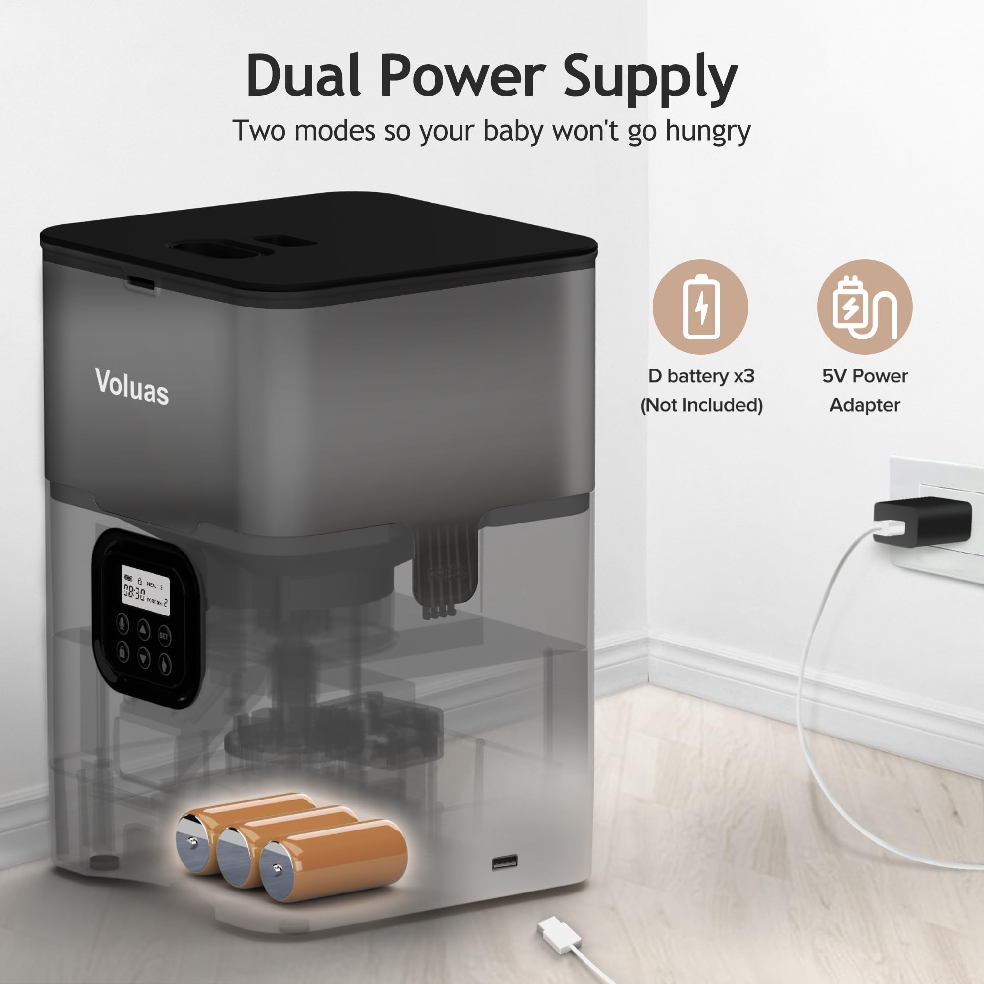 Voluas cat feeder easy-clean design with smooth surface