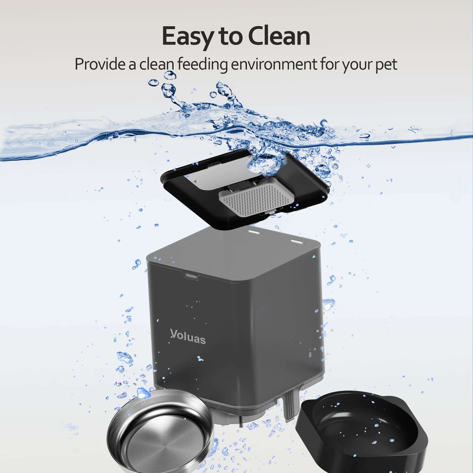 Voluas powered option supports wired or battery operation for uninterrupted feeding.