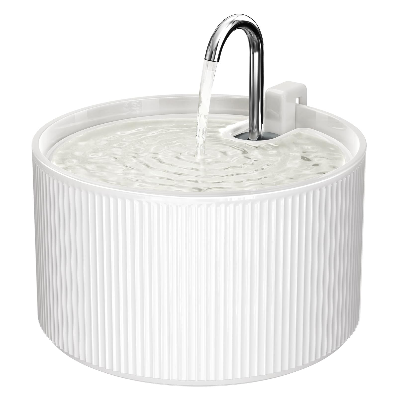 Voluas ceramic cat water fountain full view shows sleek 2.2L design for easy hydration.