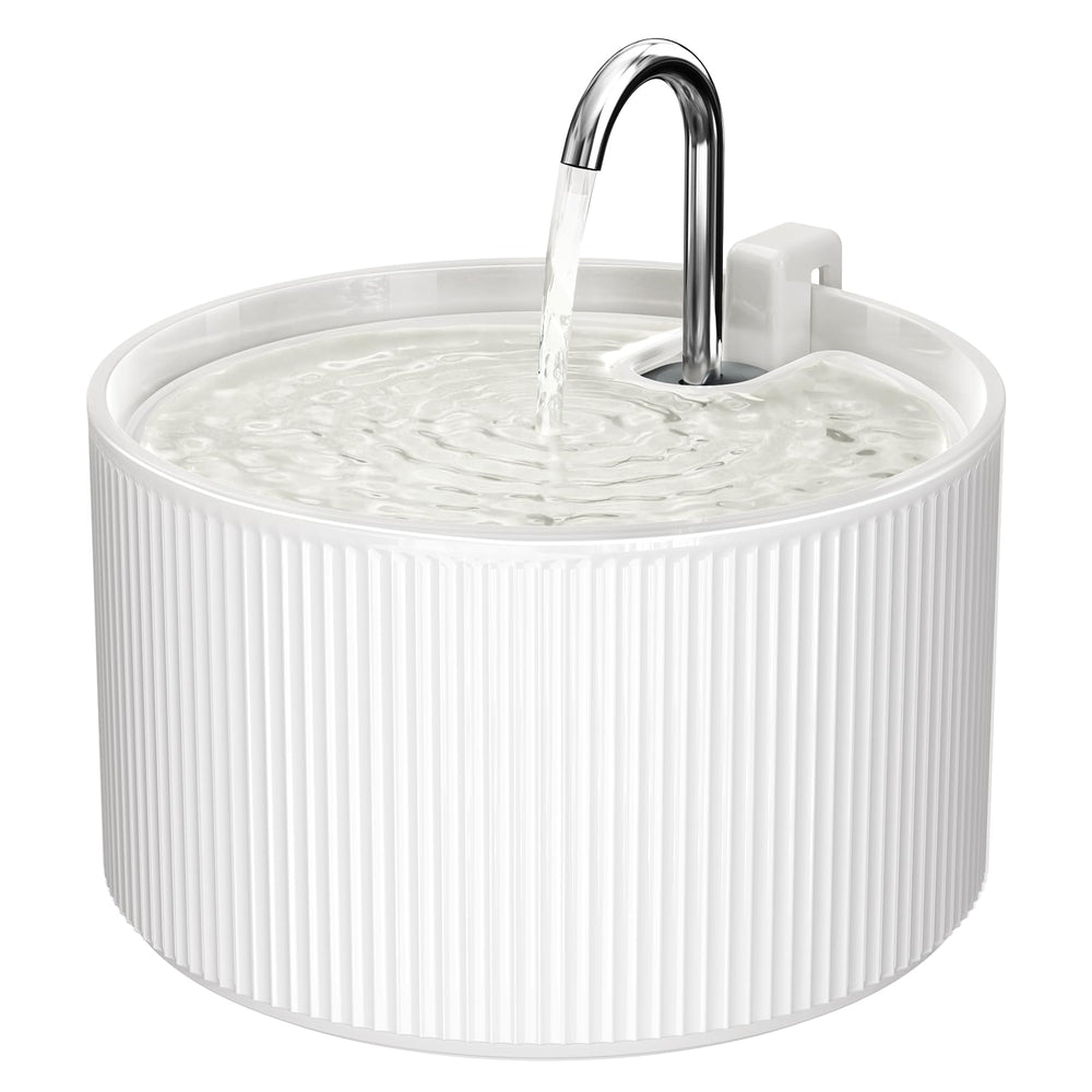 Voluas ceramic cat water fountain full view shows sleek 2.2L design for easy hydration.