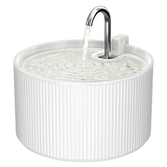 Voluas ceramic cat water fountain full view shows sleek 2.2L design for easy hydration.