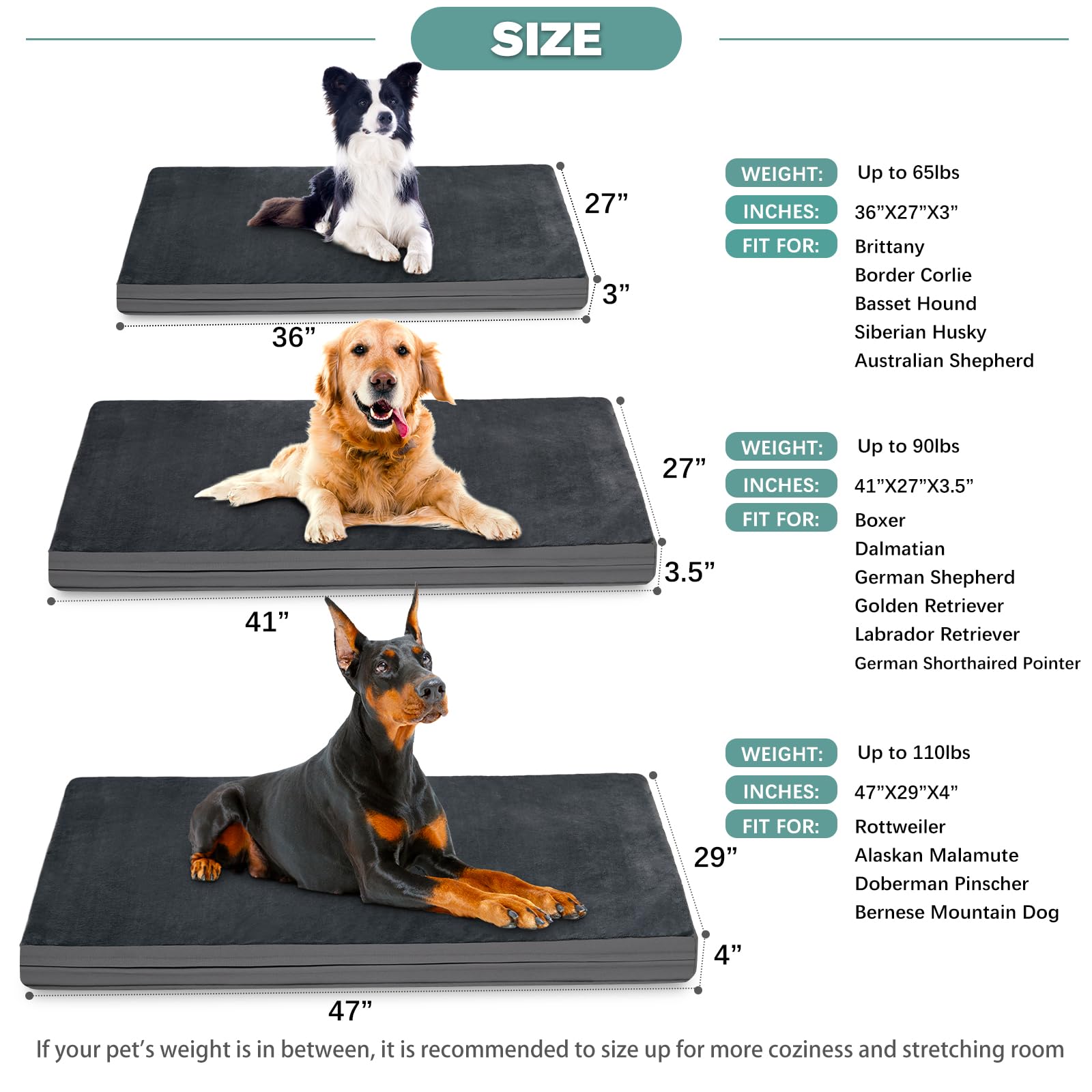 Vonabem dark-gray-xxl-dog-bed-overview demonstrates durable construction