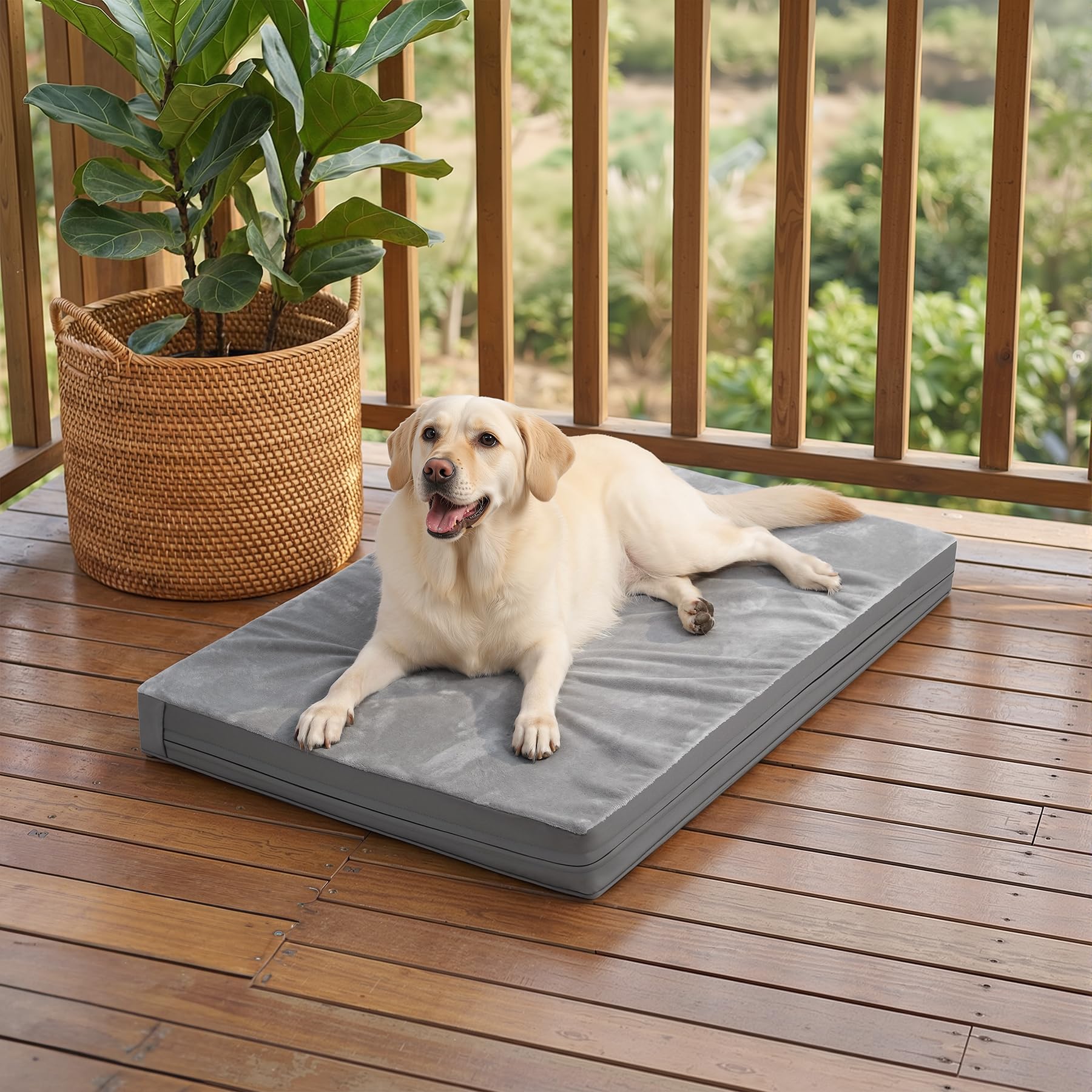 Vonabem dog bed in kennel or outdoor setup for flexible placement