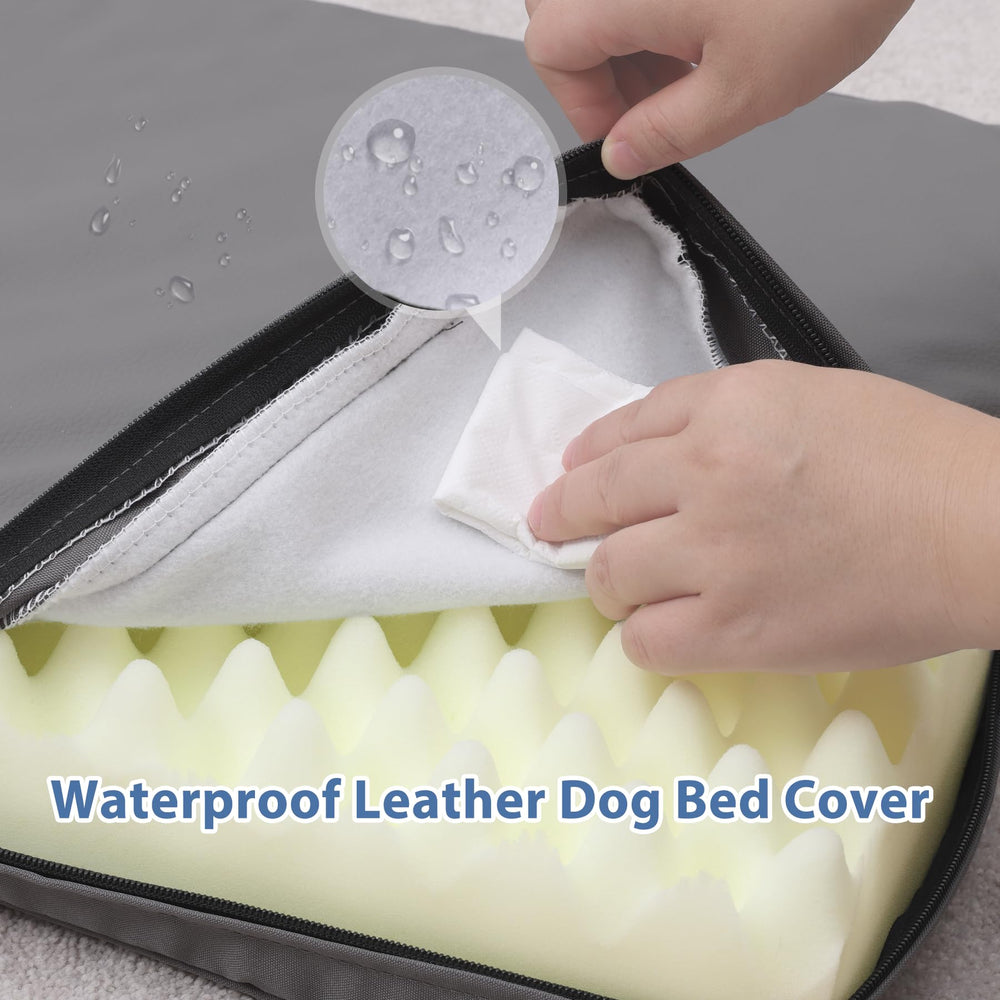 Vonabem rugged leather bed ideal for large active dogs.