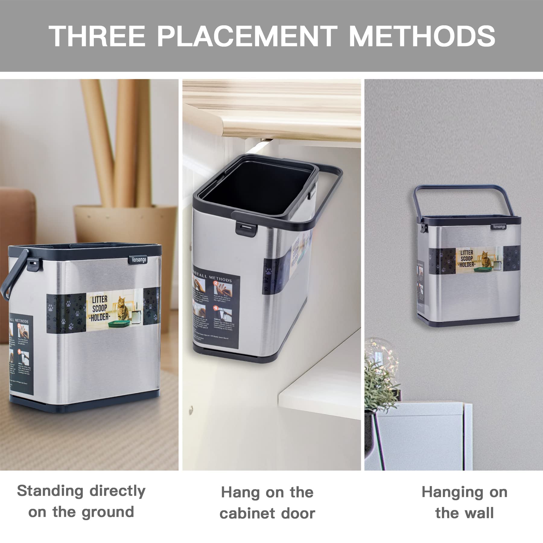 Vonsamge double-layer design simplifies maintenance with steel outer and plastic inner.