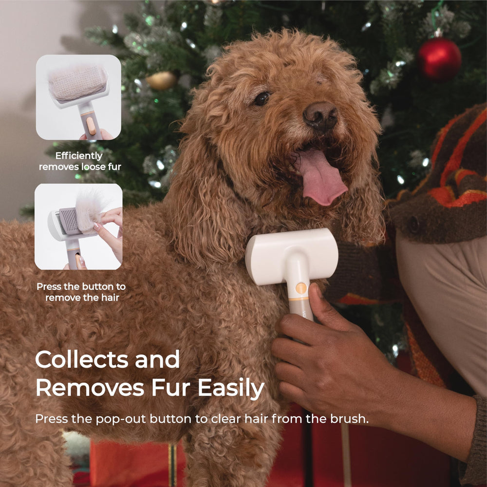 Voocoo brush works for dogs and cats with different coats