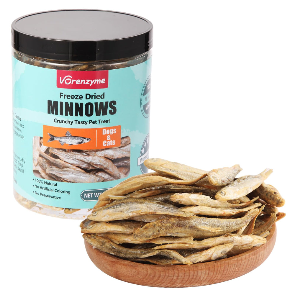 Vorenzyme Minnows packaging freshness showing resealable container for long-lasting storage.