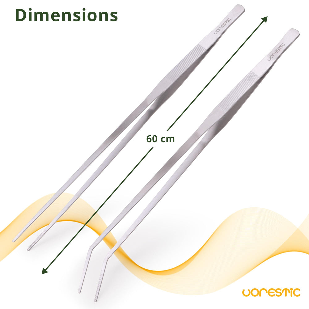 VORESTIC 23-6inch curved tweezers for reaching feeding spots easily.