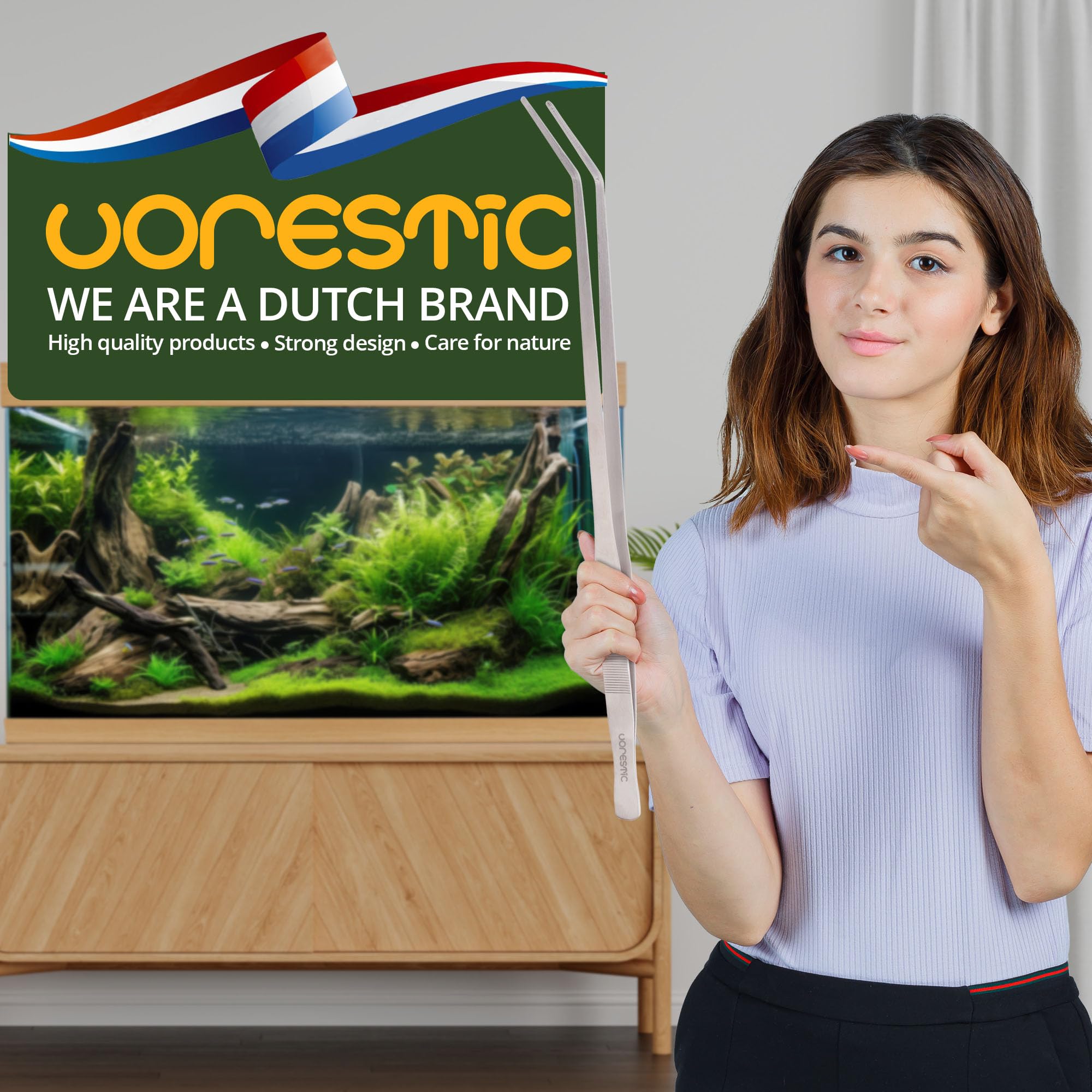 VORESTIC aquascaping plant-placement tweezers for precise layout.